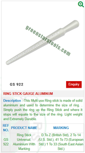 Jauge à bagues universelle en aluminium, outil de mesure multi-standards pour la fabrication de bijoux, outil d'orfèvrerie |   Numéro d'article GS-922 - Product Image 2