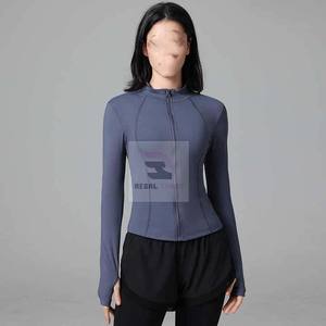 Chaqueta de manga larga con cremallera Chaquetas deportivas de Yoga de alta calidad para mujer - Product Image 5
