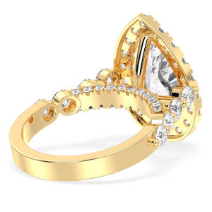 แหวนหมั้นเพชรมอยส์ซอไนต์สำหรับผู้หญิงแหวนเพชรโมอิสซาไนต์สีทอง14K 18K สุดหรู - Product Image 4