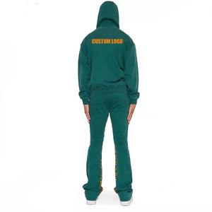 Sweats à capuche unis à manches longues personnalisés Survêtement évasé pour hommes Survêtement évasé de haute qualité avec logo Ensembles Streetwear - Product Image 2