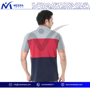 เสื้อโปโลผู้ชายแห้งเร็ว, เสื้อโปโลทรงพอดีตัวทันสมัยพิมพ์ลายสีพื้นใส่สบายตัวสั้นทนทานเย็บถัก - Product Image 5