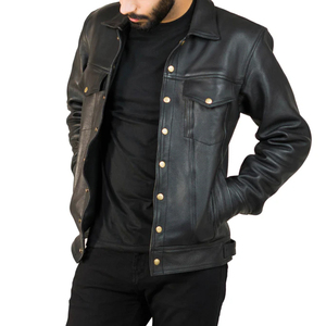 Chaqueta Universitaria de Cuero Genuino Marrón con Cuello Alto para Hombre, Personalizable, Forro de Viscosa Acolchado, Transpirable, Impermeable, con Bolsillo con Cremallera - Product Image 2