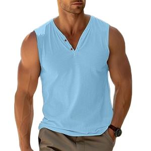 <b>Men's</b> Breathable Eco-Friendly Polyester Knitted Casual <b>Tank</b> <b>Tops</b> 2026 New Single-Breasted Vest O-Neck High Street Style - Product Image 5