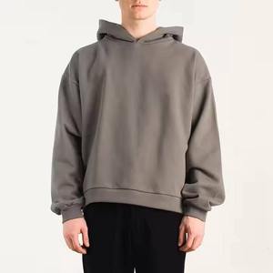 Jersey de corte regular, sudaderas con capucha recortadas para hombres, dobladillo crudo sin cuerda, ropa informal de lana lisa de otoño, transpirable, para el 2017 - Product Image 1