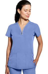 Conjuntos femeninos transpirables elásticos, uniformes médicos de Spandex, conjuntos de uniformes de Hospital, conjuntos de uniformes médicos de manga corta con cuello levantado - Product Image 3