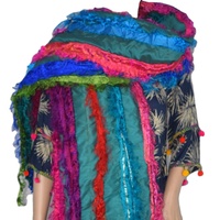 Écharpe en soie de sari recyclée de haute qualité, respirante, taille personnalisée, châle, textile de maison pour femmes, tentes, accessoires de mariage, sacs