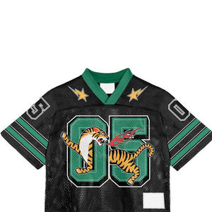 Camiseta de fútbol de malla recortada de gran tamaño a la moda de calidad superior al por mayor, camiseta de secado rápido con mangas cortas transpirable - Product Image 6