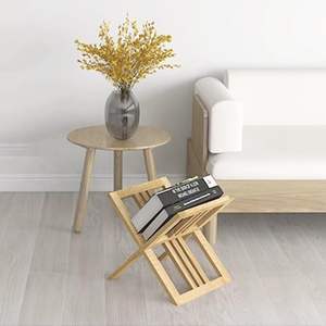 Porte-revues élégant en bois massif, porte-journaux de sol moderne pour l'organisation du bureau et du salon - Product Image 4