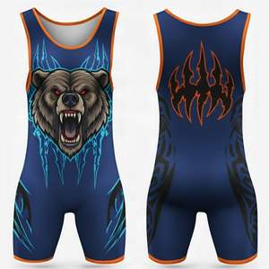 Nouvelle Arrivée 2026 – Maillots de Lutte Personnalisés de Haute Qualité pour Adultes, Sans Bretelles, Réversibles, Imprimés, Fermeture à Boutons Pression, Spandex/Polyester - Product Image 1