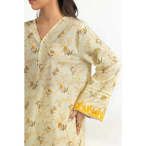 ชุดเซ็ต IUSTTS-2112 สำหรับผู้หญิง ผ้าฝ้ายและชีฟอง สไตล์ลำลอง ชุด 2 ชิ้น เสื้อครอปและกางเกงขาสั้น ลายพิมพ์ผ้าลอน สำหรับฤดูใบไม้ผลิ/ฤดูร้อน - Product Image 6