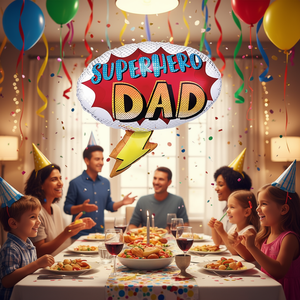 Ballon en aluminium Super-héros Papa 54x56cm Décoration de fête - Product Image 3