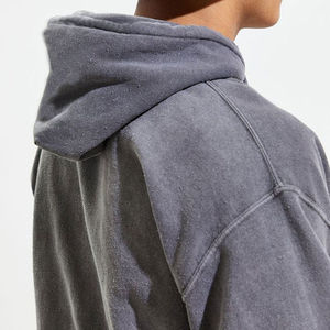 Sudadera con Capucha de Algodón Desgastado para Hombre, Estilo Urbano, Lavado Ácido, Precio Bajo, Estilo Superior, Sudadera Lisa para Hombre con Lavado Ácido, Venta al Por Mayor OEM - Product Image 6