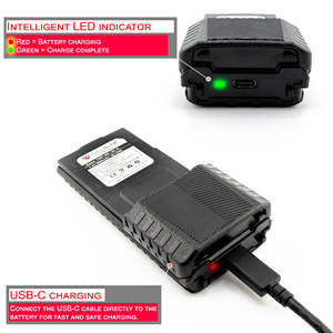 Batería Recargable TechSide TSBT-38C-2 de 3800mAh con USB-C Compatible con TechSide TI-F8+ TS-T9+ UV-5R Hecho en China - Product Image 1