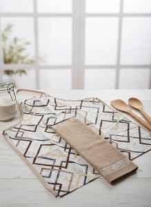 ผ้ากันเปื้อนครัวแบบมืออาชีพ ไม่มีแขน ป้องกันน้ำ พร้อมผ้าขนหนูแจ็คการ์ดเป็นของแถม ผลิตจากผ้าฝ้าย 100% ซึมซับน้ำได้ดี - Product Image 6