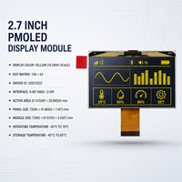 Écran PMOLED industriel de 2,7 pouces, panneau d'affichage jaune 128x64, pilote SSD1322Z, module OLED auto-luminescent multi-interface