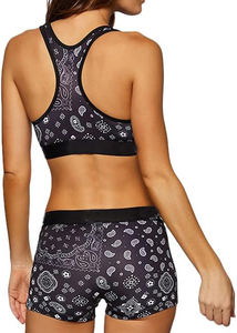 Prix de gros Ensembles pour femmes Ensembles de fitness imprimés sur mesure Vêtements de fitness et de yoga Soutien-gorge de sport et shorts pour adultes Ensemble entièrement sublimé - Product Image 4