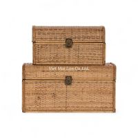 Boîte de rangement multifonctionnelle en rotin tressé naturel, style bohème, personnalisable, fabriquée à la main au Vietnam, organisation de la maison, éco-responsable