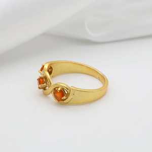 Bague exclusive en laiton triple cornaline avec pierres précieuses plaqué or bijoux religieux à la mode femmes hommes fiançailles fête d'anniversaire - Product Image 3