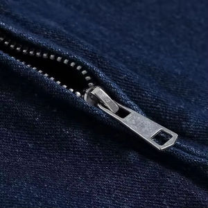 Veste en jean rétro vintage pour homme Jishi, qualité supérieure, poids lourd, coupe-vent, fermeture éclair, col montant, toile personnalisée, 100% polyester - Product Image 3