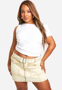 Plain Washed Denim Short Skirt Ladies Basic Minimalist Design Breathable Summer Clothing Reliable Quality Bulk - Product Image 4