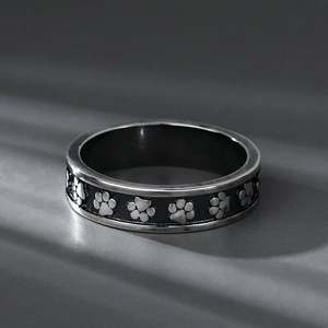 ของขวัญแหวนเงินแท้ลายดอกไม้ Jeulia Paw Print สำหรับคนรักสัตว์เลี้ยง - Product Image 4