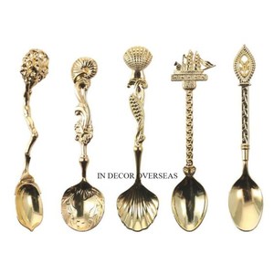 Flores y hojas de color blanco y dorado, asas de metal de alta calidad de diseñador para cubiertos de plata brillante, juego de cubiertos pulidos, suministro - Product Image 5