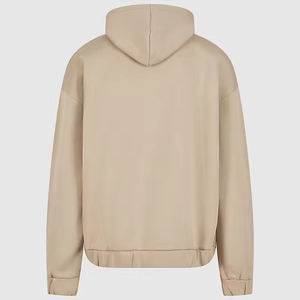 Wholesale Autumn Oversized Streetwear <b>Hoodies</b> | Custom Logo Drop Shoulder Hoodie | <b>Plain</b> Full Zip 100% Cotton Fleece Custom - Product Image 4