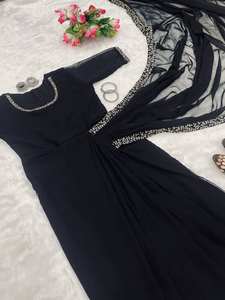 Vestido de encaje bordado de diseñador Saree Vestido de encaje bordado Saree - Product Image 3