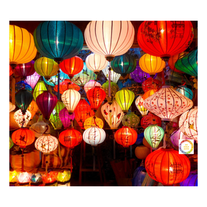 Lanternes en soie vietnamiennes traditionnelles colorées décoratives de haute qualité - Lanterne suspendue d'extérieur antique 99GD - Product Image 4