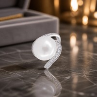 Cincin Rantai Perak Sterling S925 untuk Wanita Perhiasan Mewah Cincin Rantai Curb R00014