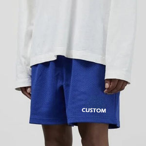 Pantalones cortos deportivos de malla personalizados Pantalones cortos de gimnasio de entrenamiento transpirables con cintura elástica y cordón OEM Fabricante mayorista - Product Image 6