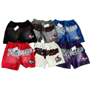 Low Moq Custom Vintage Streetwear Washed Grey Shorts Blank Cotton French Terry Mens Acid Wash Shorts para hombres - Product Image 5