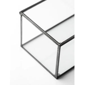 Customized Black Finished Clear <b>Glass</b> <b>Box</b> with Brass Border <b>for</b> Jewelry Cosmetics Weddings Home Decor Ring Boxes Gift Boxes - Product Image 6