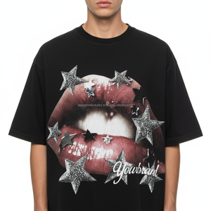 เสื้อยืดสตรีทแวร์ทรงโอเวอร์ไซส์ คุณภาพสูง เป็นมิตรกับสิ่งแวดล้อม เนื้อผ้าหนา พิมพ์ลายกราฟิกแบบสกรีน  ผ้าคอตตอนหนา ตัดเย็บทรงครอป สำหรับผู้ชาย - Product Image 4