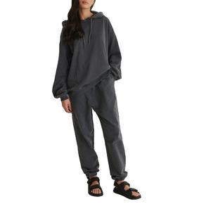 OEM Vente en gros Logo personnalisé Surdimensionné pour femmes Stone Wash Survêtement de jogging à capuche de haute qualité délavé à l'acide Survêtements grande taille pour - Product Image 1