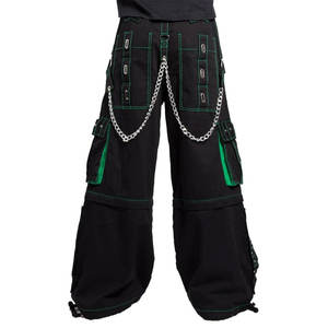 Pantalones Góticos Negros para Hombre, Moda Alternativa, Diseño Convertible Punk, Venta al por Mayor 2026 - Product Image 3
