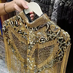 เสื้อคลุมสไตล์ล้อเลียนที่สวยงามปักโลโก้ได้อย่างงดงามปักลูกปัดเส้นสายตรงคอไข่มุกสำหรับงานเฉลิมฉลองเทศกาล - Product Image 1