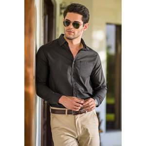 CELSO Men's Casual Solid Regular Fit Spread Collar 100% Cotton Anti-Wrinkle Poplin <b>Shirt</b> Sizes Small/Medium/Large/Extra Large - Product Image 3