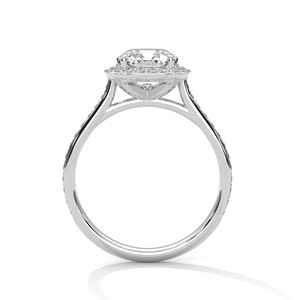 2.0ct Cushion Cut CZ Halo <b>Solitaire</b> <b>Ring</b> 925 Sterling <b>Silver</b> Engagement Band - Product Image 3