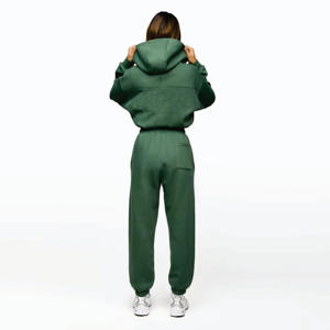 65% coton 35% polyester coupe décontractée polaire taille haute athlétisme Club pantalons de survêtement vert forêt femmes survêtement bas - Product Image 5