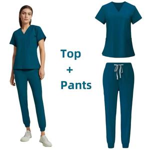 Women's Medical <b>Scrubs</b> Nurse Uniform Top Woven Fabric <b>Scrub</b> <b>Sets</b> for Hospitals OEM Service Available - Product Image 1