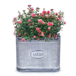 Fancy Design <b>Glazed</b> Metal Flower Planter with Handle Galvanized Buckets for Garden Patio Decorative Round Planter for Home Use - Product Image 5