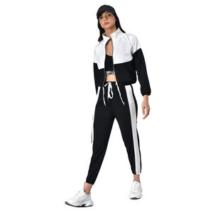 Conjunto Deportivo de Dos Piezas para Mujer, Chaqueta Cortavientos de Cintura Alta y Pantalones Jogger, Manga Larga, Tallas Grandes hasta XL - Product Image 1