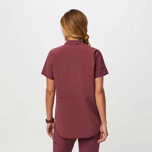 Combinaisons médicales pour femmes, uniformes de soins infirmiers, chirurgicales, à col en V, en spandex doux et polyester, multi-poches, vêtements d'hôpital - Product Image 3