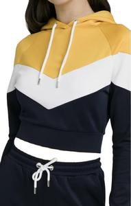 100% algodón orgánico personalizado mujer Sexy Crop Top Sudadera con capucha de alta calidad francés Terry en blanco gota hombro Sudadera con capucha - Product Image 4