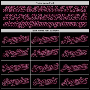 Maillot de baseball authentique personnalisé en noir-vêtements de sport roses avec motif imprimé - Product Image 4