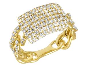 S925 plata esterlina VVS Moissanite diamante cadena de eslabones cubanos Hip Hop Iced Out anillo para hombres - Product Image 1