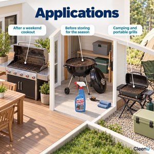 Spray detergente per barbecue 500ml, sgrassatore per griglie da esterno, detergente per griglie, coperchi, cappe e ripiani laterali, OEM all'ingrosso - Product Image 3