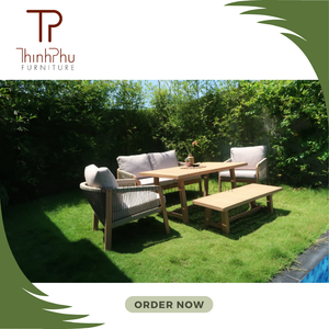 Meubles d'extérieur écologiques du Vietnam ensembles de rotin confortables et durables pour le jardin et le patio d'arrière-cour pour les hôtels faits en bois d'acacia - Product Image 4