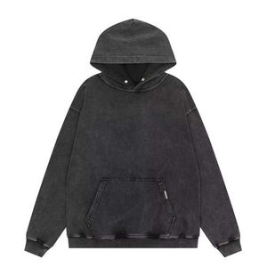 เสื้อฮู้ดสวมหัวโอเวอร์ไซซ์ซักได้สำหรับผู้ชายเสื้อผ้าถักบุผ้า100% ผ้าฝ้ายพื้นฐานเฮฟวี่เวท480กรัมแบบกำหนดเอง - Product Image 4